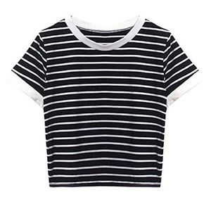medum size black striped top